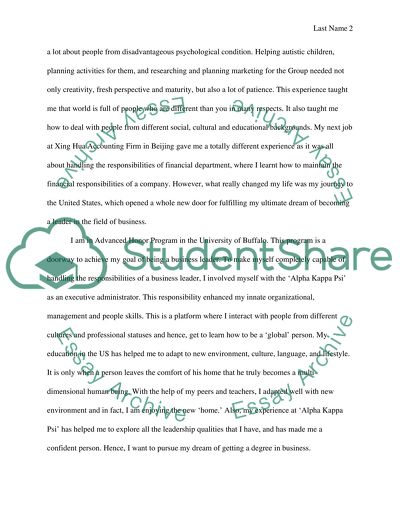 Personal Statement for Scholarship