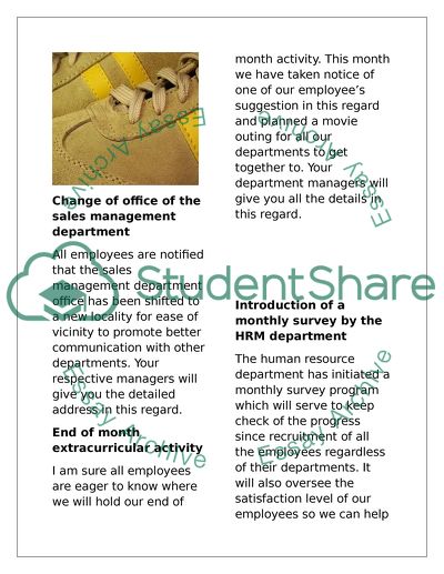 Technical Writing-Document Design Newsletter Assignment