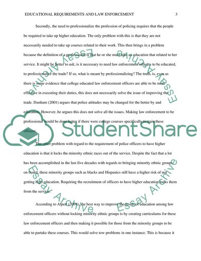 Educational Requirements and Law Enforcement