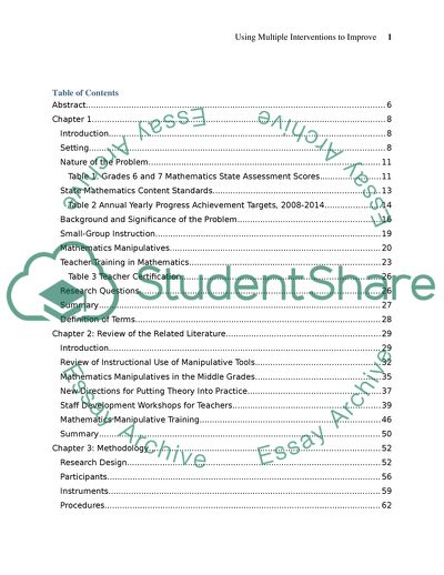 Using Multiple Interventions to Improve Mathematics Achievement with Grade 8 Students