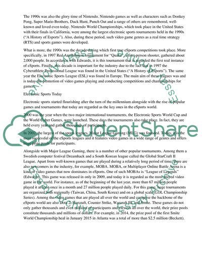 History of Electronic Sports