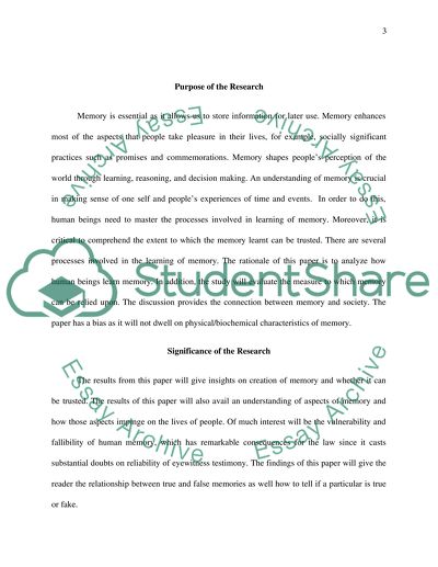 Memory: How is it created and to what Extent can we Trust it