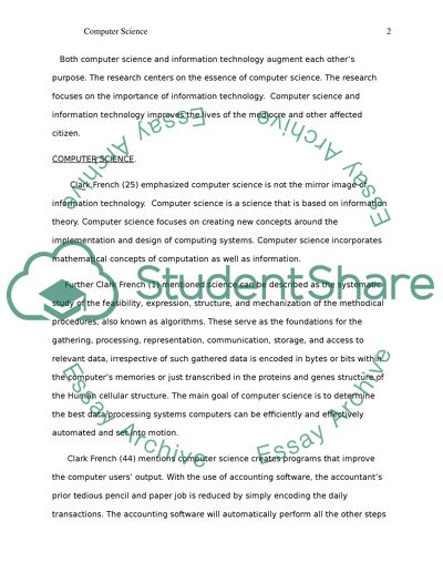 Computer Sciences and Information Technology