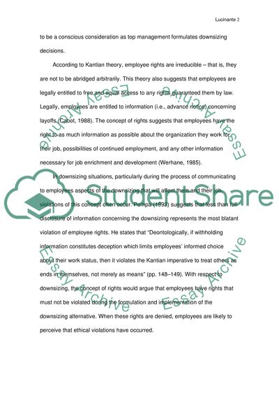 Is Downsizing unethical