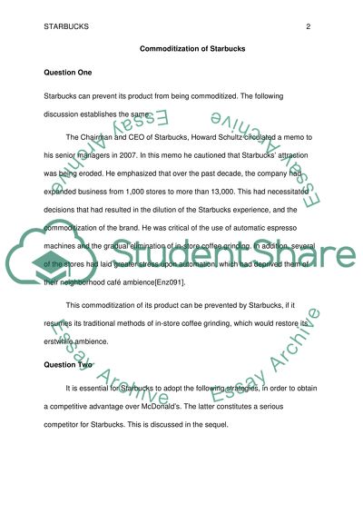 Prevention of Starbucks Commoditization