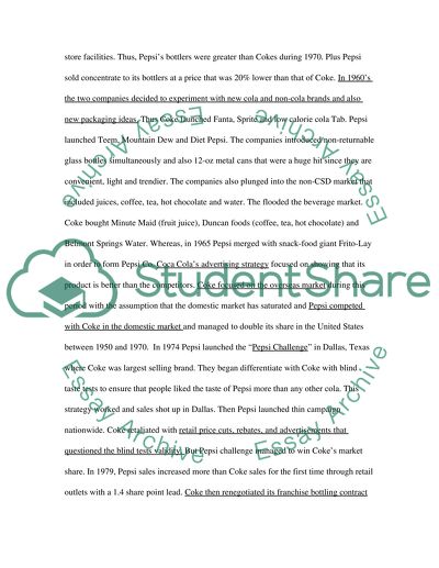 Strategy Analysis - Coke and Pepsi