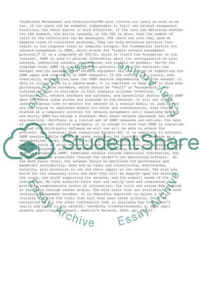 Network Management and Protocols