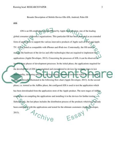 Broader Description of Mobile Device OSs iOS, Android, Palm OS