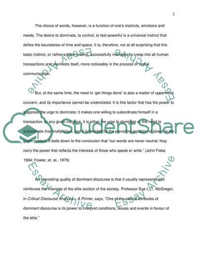 A Correlation between Unequal Power Relations and the Way Language is Used