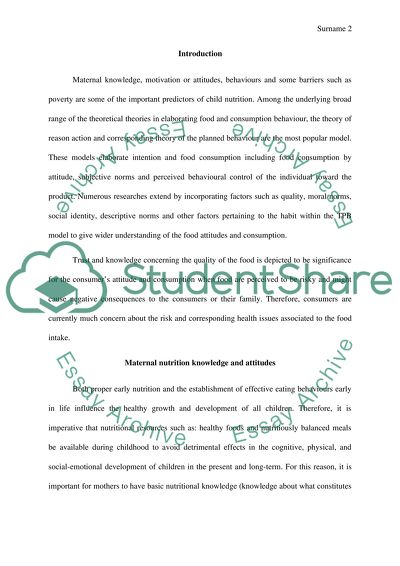 Maternal Nutrition Knowledge and Attitudes