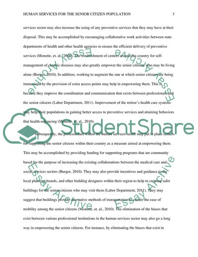 Human Services for the Senior Citizen Population