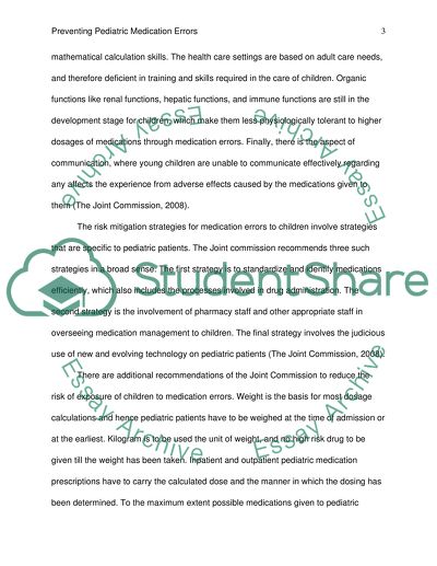 Sentinel Event Alert Paper: Preventing Pediatric Medication Errors