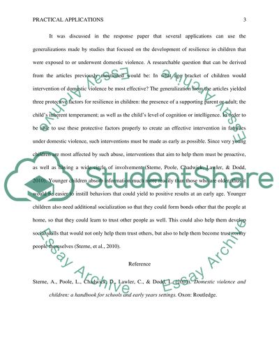 Resilience Research in Children Exposed to Domestic Violence