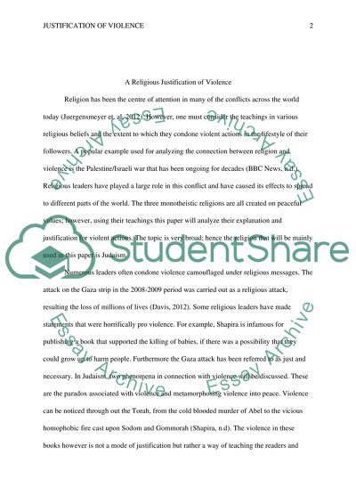 A religious explanation/justification of violence