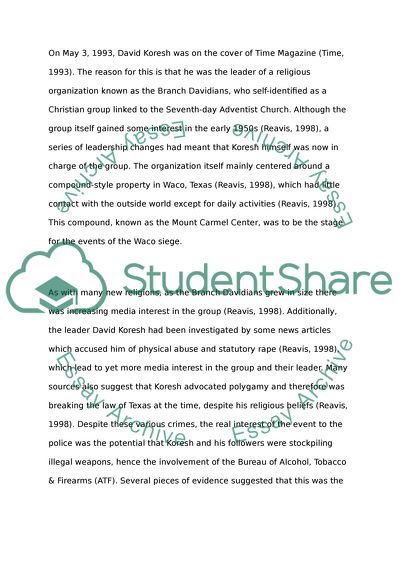 Mount Carmel Center and the Waco Siege