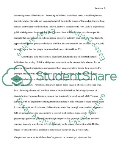 Comparisons between Hobbes and Lockes Accounts of Politics