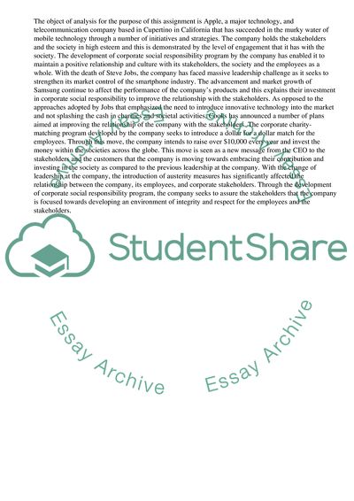 Corporate Social Responsibility at Apple