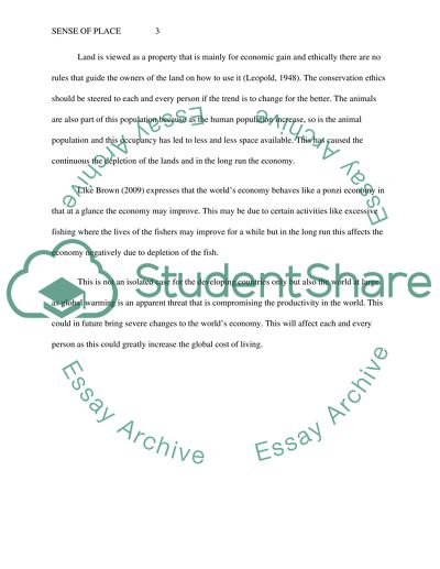 sense of place essay examples