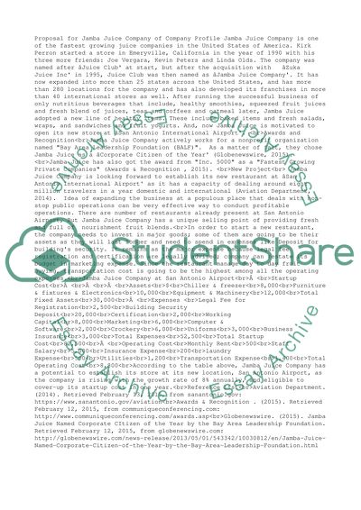 Proposal for Jamba Juice