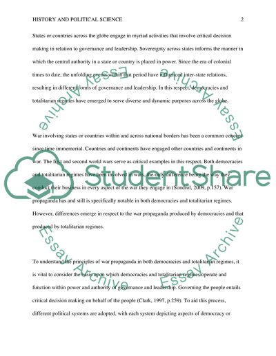 War Propaganda Produced by Democracies and Totalitarian Regimes