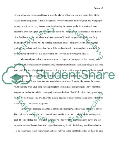 student goals in life essay