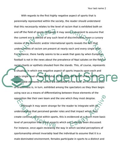 Sports in society part 2