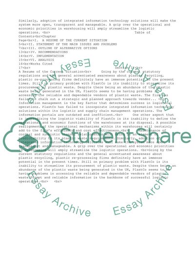 Sustainable Logistic