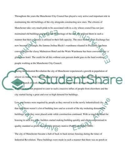The Changes In The Use Of Buildings In Manchester