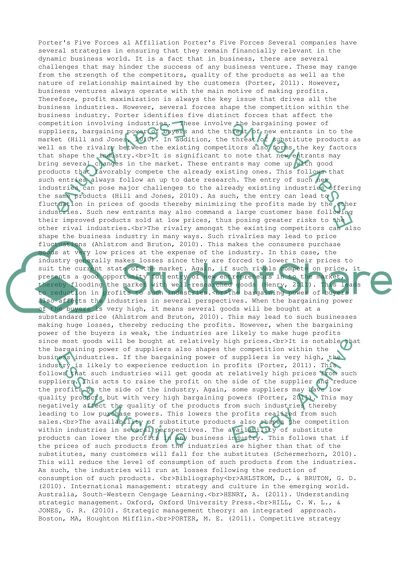 Porter Forces Five and Bargaining Power of Suppliers