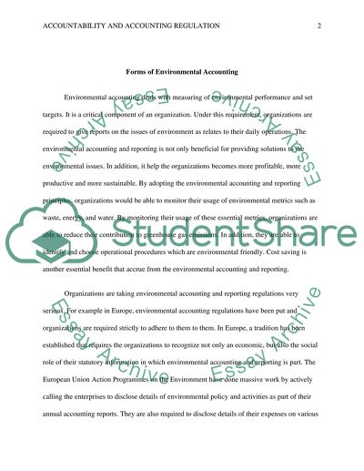 Accountability and Accounting Regulation: The Case of the Spanish Environmental Disclosure Standard