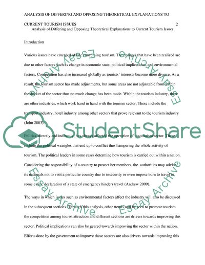 Theoretical Explanations to Current Tourism Issues