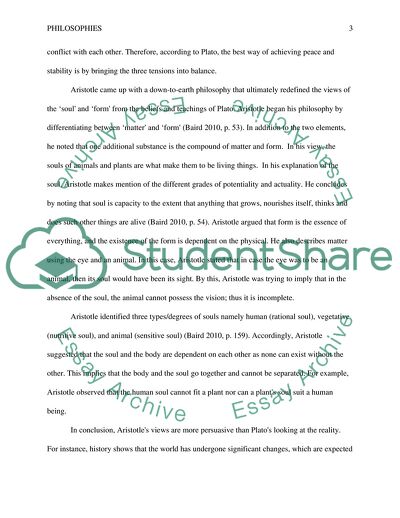 Aristotle and Platos Philosophies