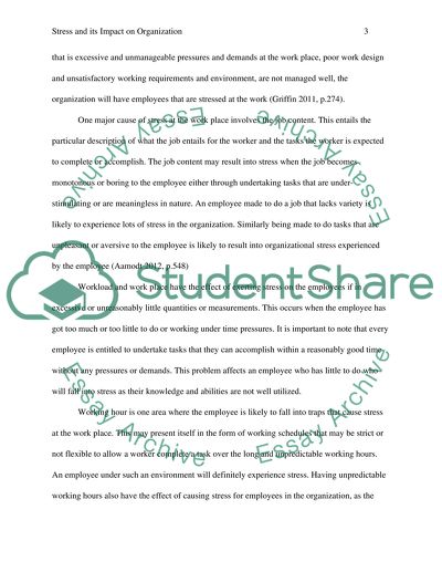 Stress and its Impact on Organization