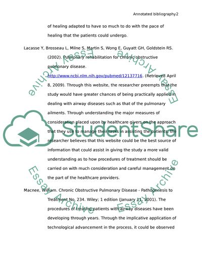Chronic Obstructive Airways Diseases and Pre Hospital Care Treatment and Management