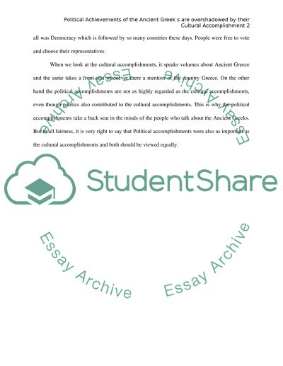 Political Achievements of the Ancient Greeks