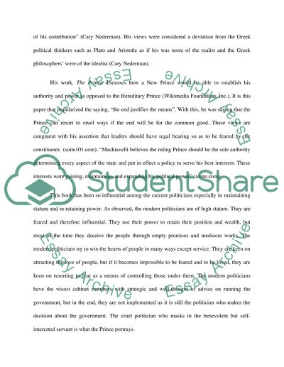 Political Thinkers - Niccolo Machiavelli, Adam Smith, Jeremy Bentham