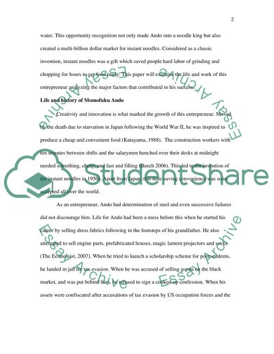 Momofuku Andos Credo on the Opportunity That Paves the Way for Further Opportunities