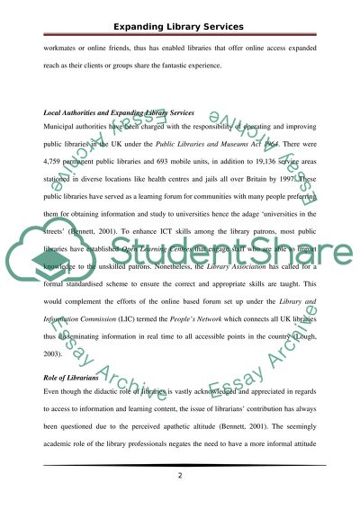 The Conventional Role of Libraries