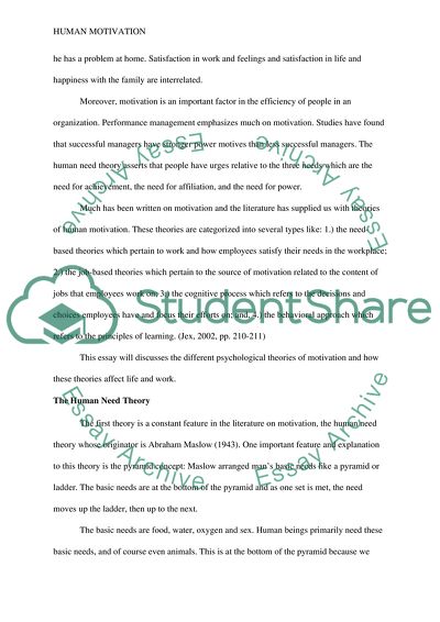 The Human Need Theory