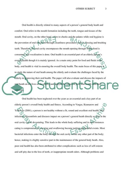 Oral cavity health in Elderly