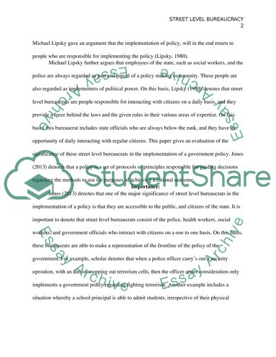 Bureaucracy on the Street Level