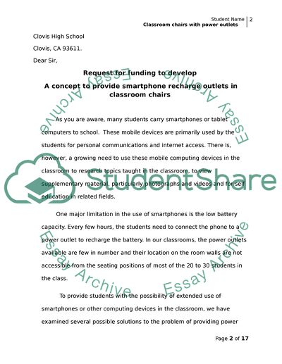 A Concept to Provide Smartphone Recharge Outlets in Classroom Chairs
