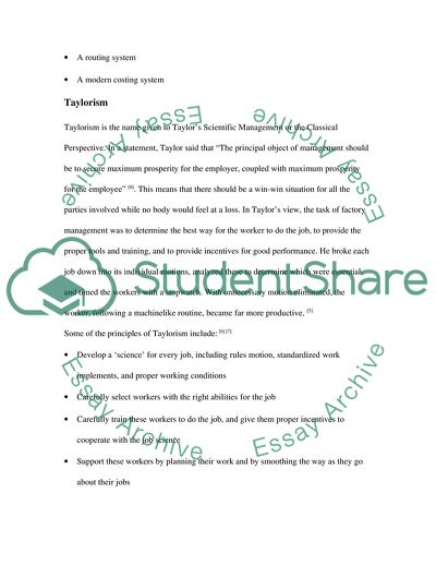 Discuss about F. W. Taylors Scientific Management how his theories fit into garment manufacture