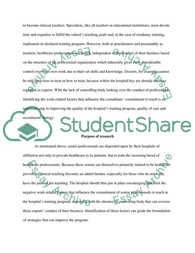 Predicting Health Professionals Teaching Commitment in a Private Hospitals Training Program