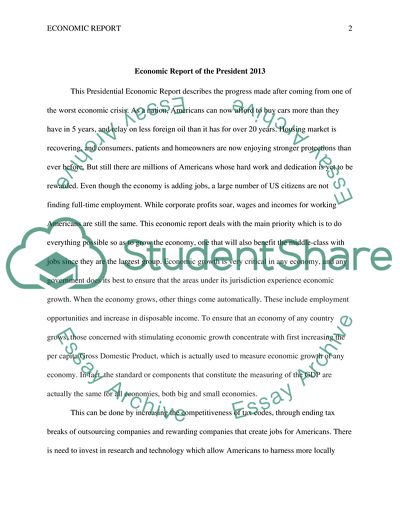 Economics of the President 2013