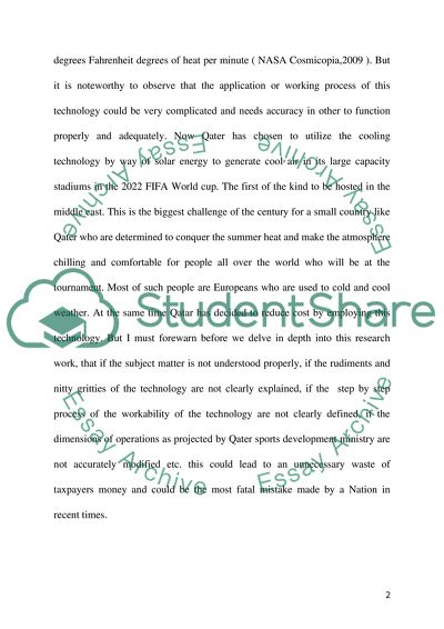 Solar Cooling Technology in Football Stadiums