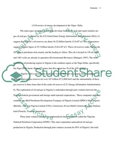 Sustainable Energy Development, Transportation and Gas Flaring in the Niger Delta, Nigeria