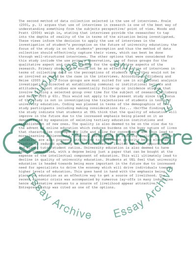 Perceptions of UEL Students on the Future of University Education: Analysis of Data