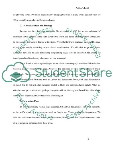 Up and Go Travel and Tours Business Plan