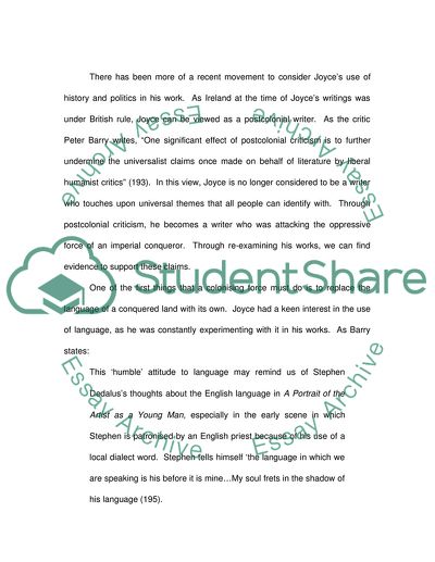 Joyces Politics and Irish History